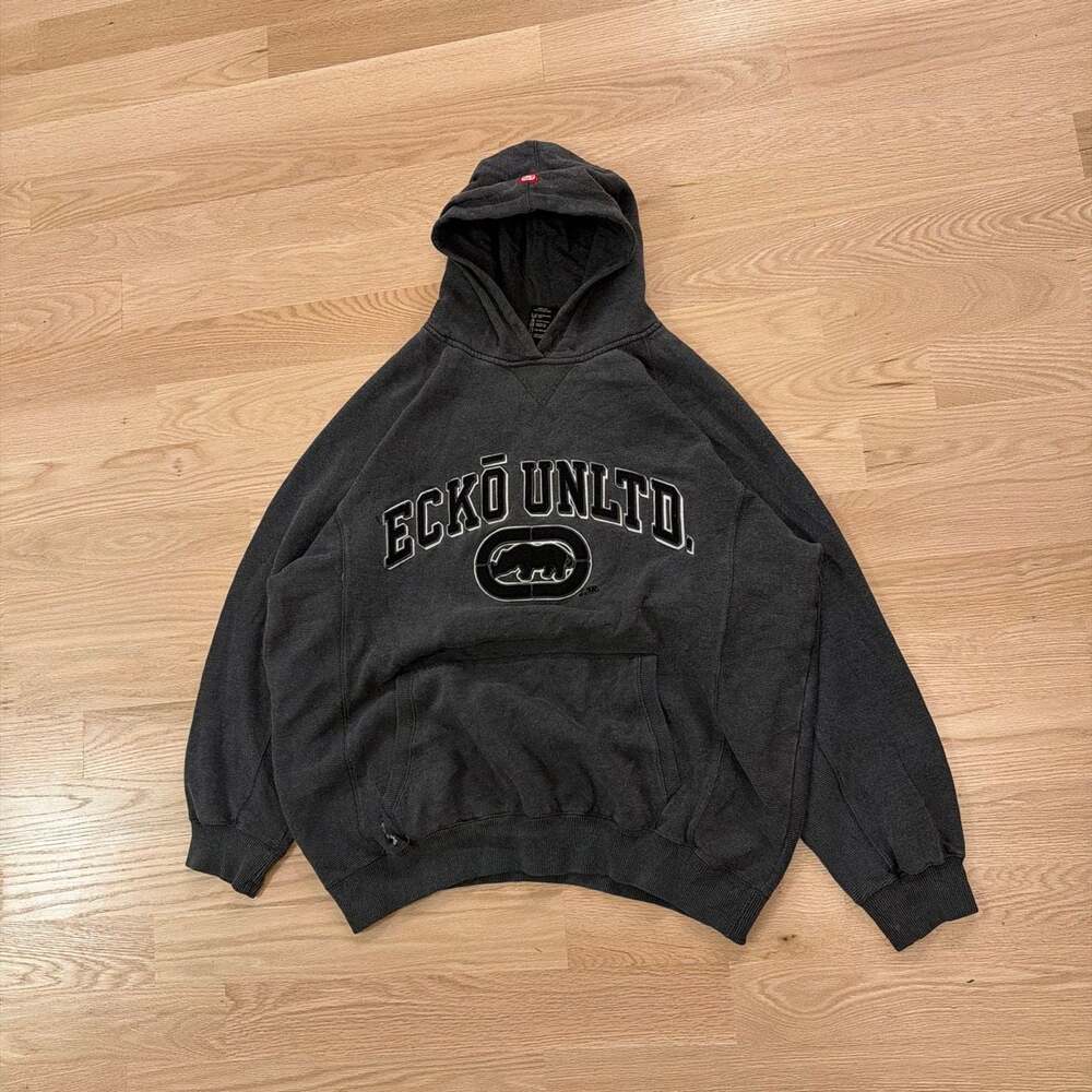 Vintage Ecko Unltd Embroidered Logo Gray Hoodie Size XL